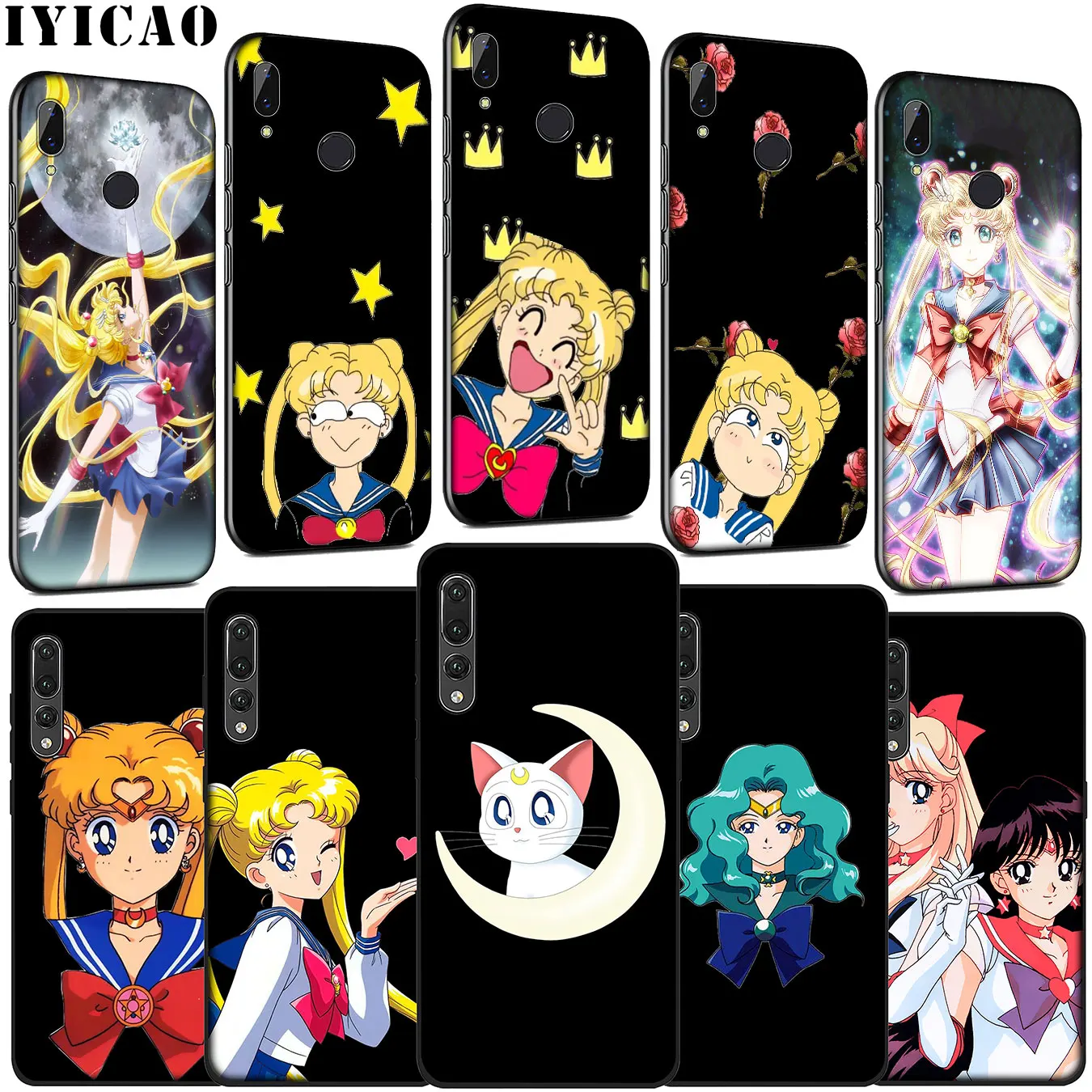 Pretty Soldier Sailor Moon Senshi Soft Silicone Cover Case for Huawei P30 P20 Pro P10 P9 Lite Mini 2017 2016 P Smart Z Plus 2019 |