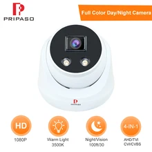 

Warm Light Full Color Night Vision 2.0MP Camera 4 in 1 TVI/AHD/CVI 1080P Mini Plastic Dome CCTV Home Security Surveillance Cam
