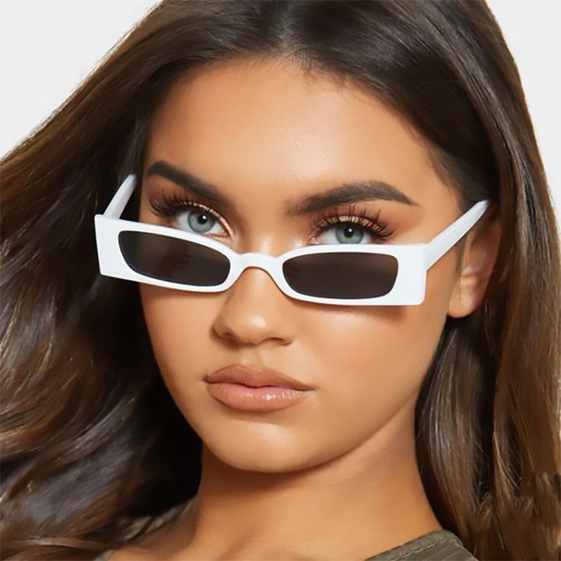 Винтажные прямоугольные солнцезащитные очки женские маленькие в оправе