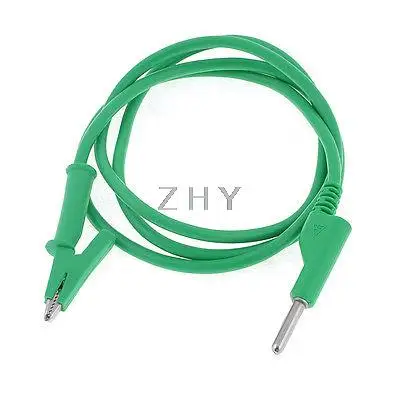 

Green PVC Banana Plug to Alligator Test Probe Lead Clamp 1M