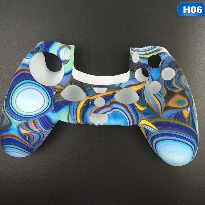 16 цветов Противоскользящий силиконовый защитный чехол для sony 4 PS4 DS4 Pro тонкий контроллер Thumb Grip Caps - Цвет: CEA5964H06