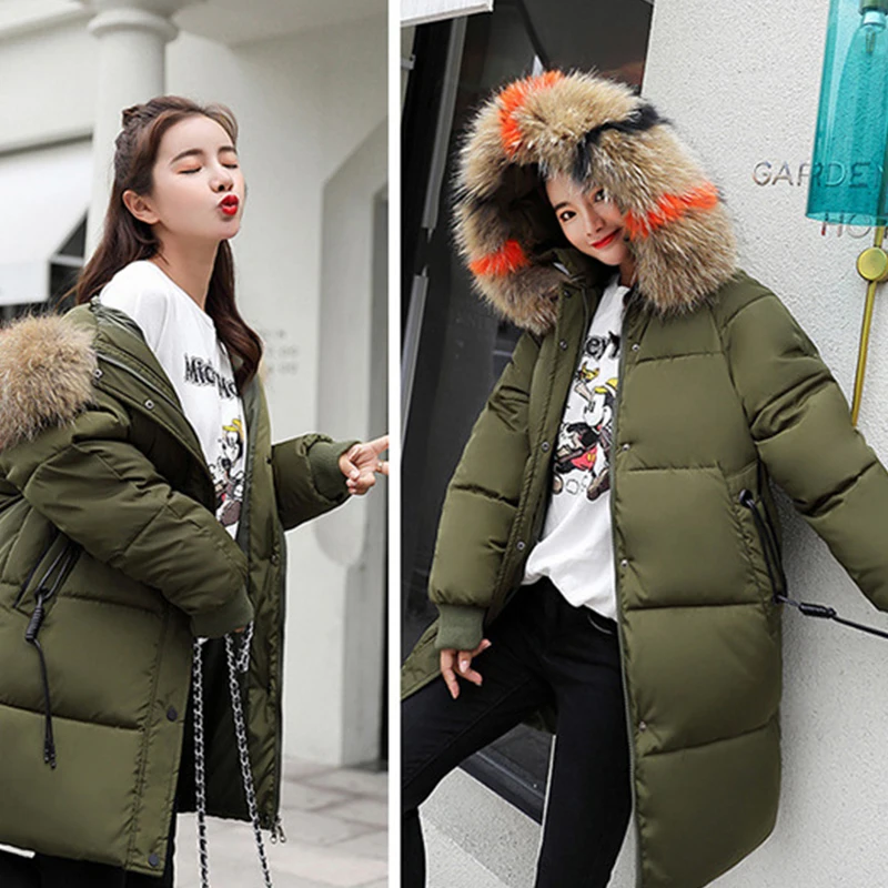 Зимнее пальто для беременных сохраняющее тепло длинное Свободное с капюшоном