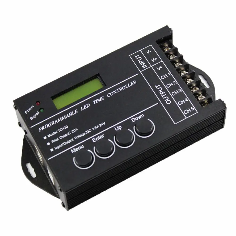 WIF Время программируемый RGB светодиодный контроллер TC421 TC420 DC12V/24 V 5 каналов общий выход 20A общий анод программируемый светодиодный