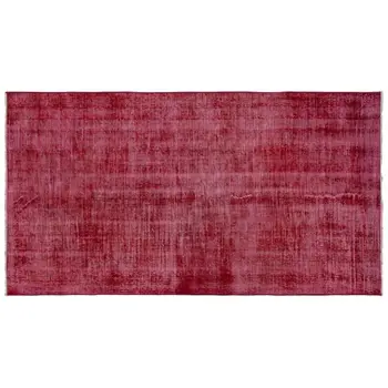 

Handmade Red Vintage Overdyed Turkish Area Rug 112x208 Cm-3'8''X6'10''