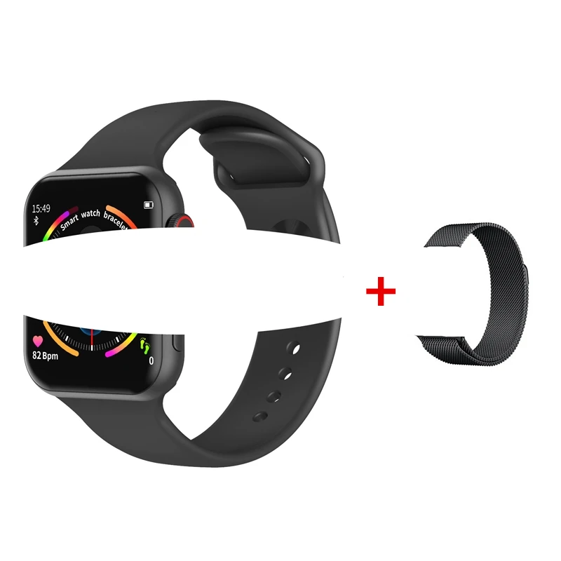 black add strap Bluetooth Смарт-часы мужские 1,5" экран монитор артериального давления сердечного ритма водонепроницаемые спортивные Смарт-часы женские PK W34 Iwo 10 12 - Цвет: black add strap