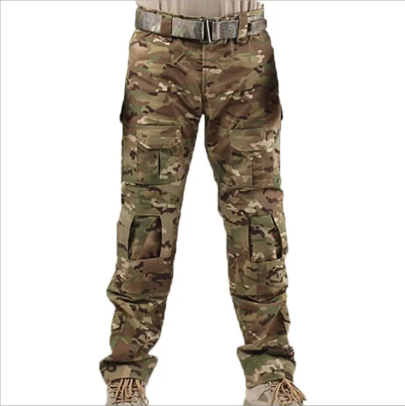 Военные тактические штаны, мужские камуфляжные Pantalon, лягушка, брюки карго, наколенники, рабочие брюки, армейские охотники, боевые брюки - Цвет: CP