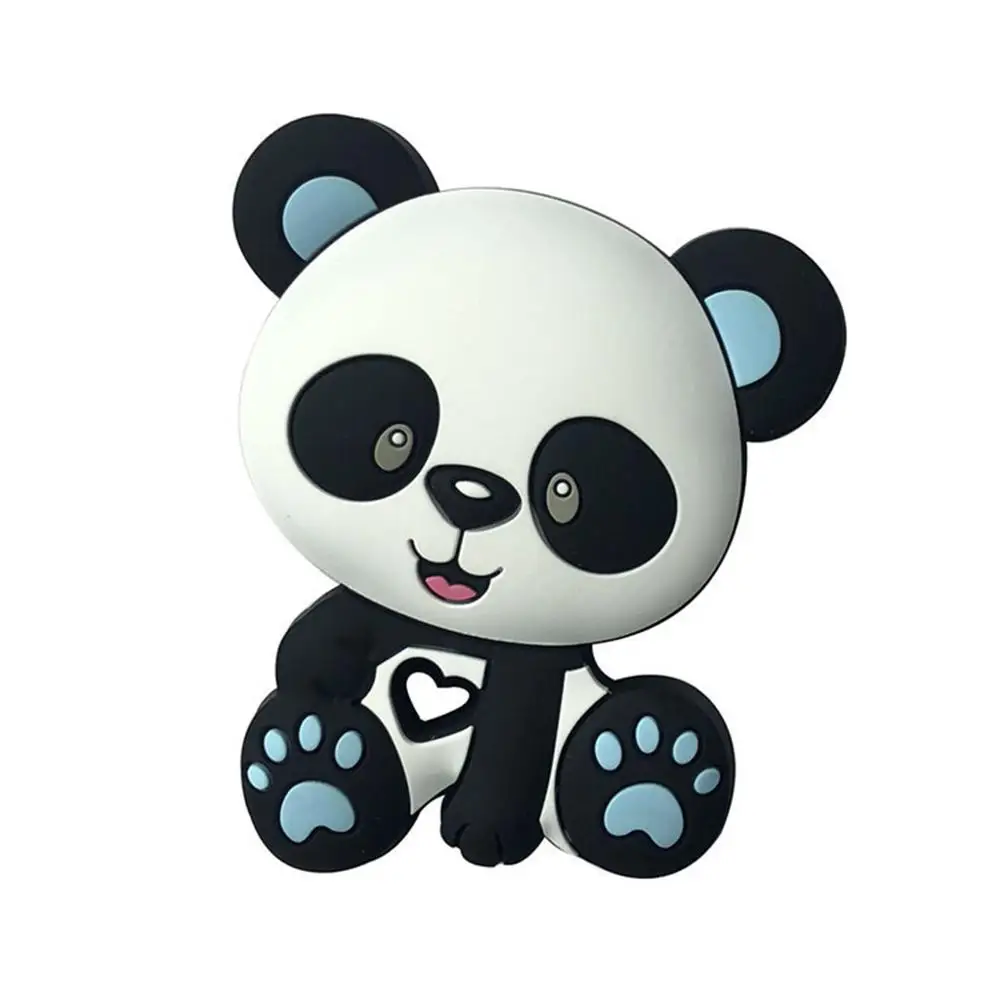 blue Panda Beads детские игрушки силиконовый Прорезыватель для зубов Соска-прорезыватель для зубов DIY цепочка Жевательная Подвеска для детей младенцев DXAD - Цвет: blue
