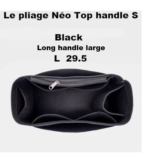Для Le pliage Néo, верхняя ручка, багажная сумка, формирователь, кошелек, вставка для макияжа, дорожный Внутренний кошелек, портативная косметичка, Organizer-3MM из фетра - Цвет: balck