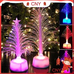 Colored Fiber Optic LED Light-up Mini Christmas Tree with Star Battery Powered Creative Gifts