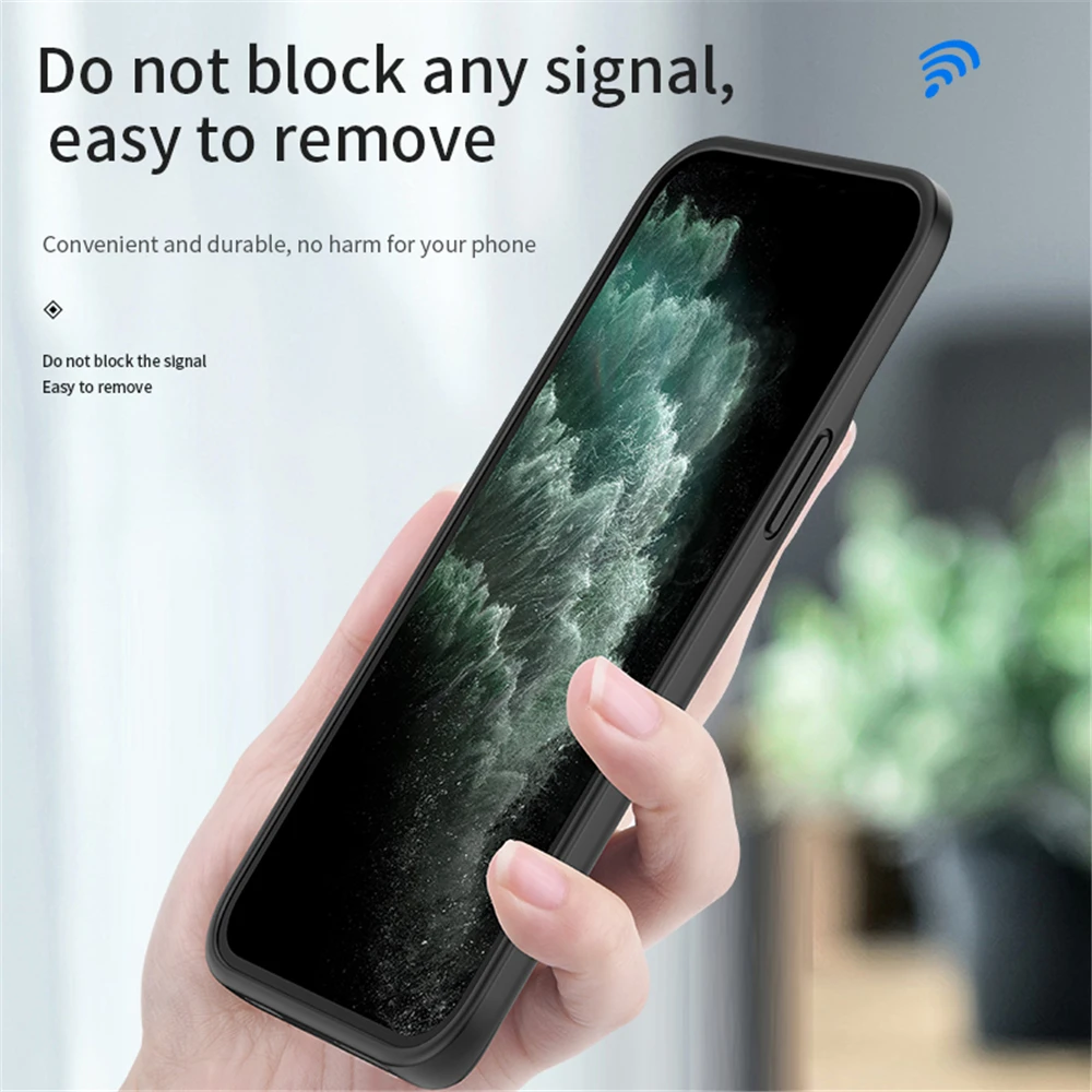 Power Bank Cover For iPhone 13 Pro Max 13 Pro 13 Mini Battery Cases Silicone Shockproof External Battery Powerbank Charging Case