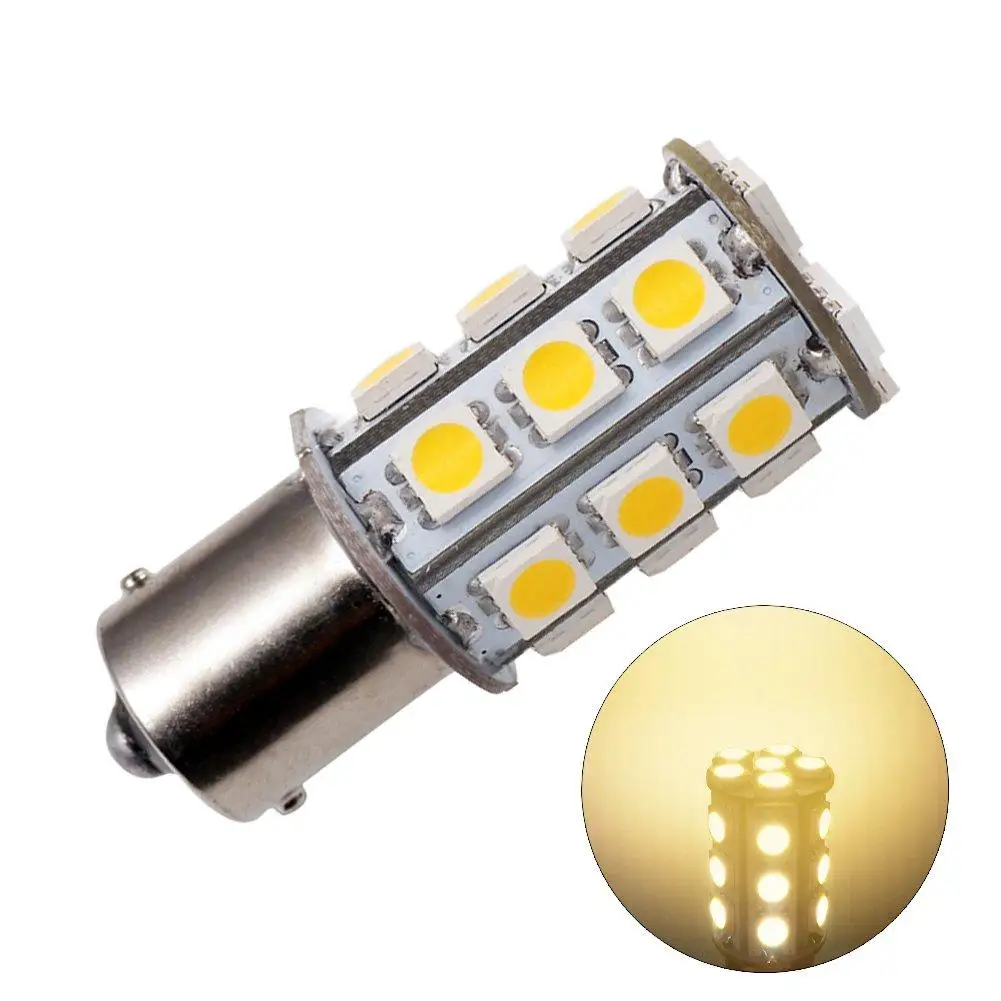 2x GRV Ba15s 1156 1141 мощная автомобильная светодиодная лампа 24 5050SMD AC/DC 12 в теплый