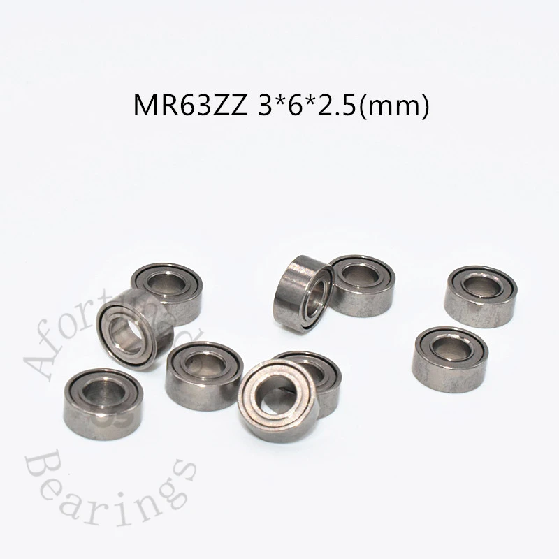 

Miniature Bearing MR63ZZ 10 Pieces 3*6*2.5(mm) free shipping chrome steel Metal Sealed High speed Mechanical equipment parts