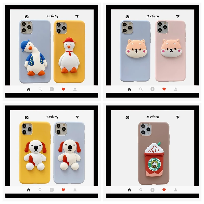 For Redmi Note 8T 8 9 Pro 7 6 5 3D Cute Beagles Dog Shiba Inu Duck DIY Case Xiaomi K20 K30 7A 8A Soft TPU Cover |