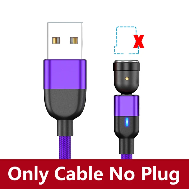 AUFU 2m 3m Magnetic Cable USB Type C For Huawei P20 P30 pro Usb C Cable Micro 3A Fast Charging Magnet Charger Data Transfer 1m Purple Only Cable