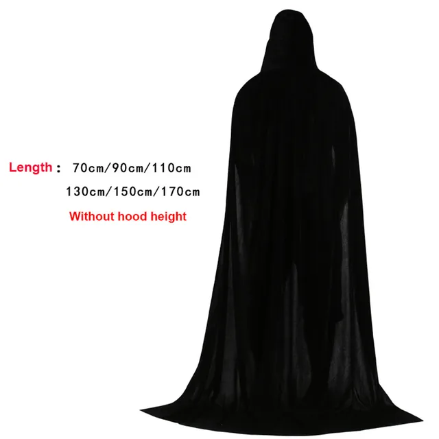 Capa Con Capucha De 180 Cm – 100% Poliéster, Unisex, Ideal Para Bruja, Vampiro O Caballero En Halloween