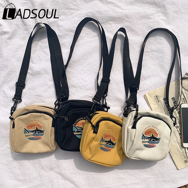 Женские холщовые сумки LADSOUL Корейская мини-сумка для студентов сумка сотового