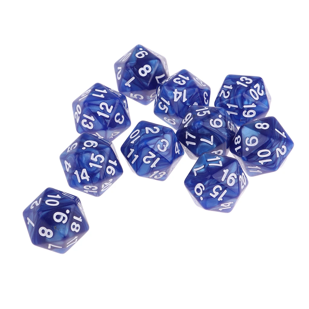 10 шт. 20 сторонние Подземелья и Драконы РПГ игра-столешница D20 кубики
