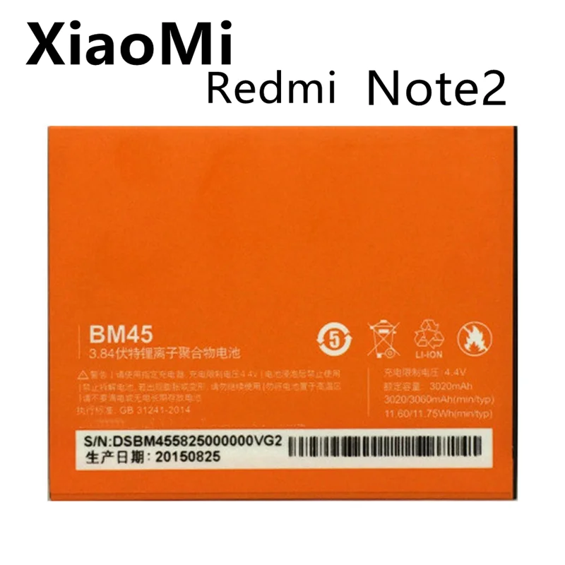 BM45 для Xiaomi Redmi Note 2 батарея телефон батарея Запчасти для Xiao mi