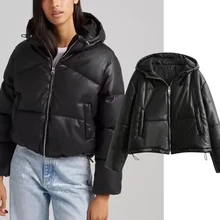 

Elmsk Parka Coat Women England Style Fashion High Street Short WinterJacket Women Casaco Feminino Jaqueta Feminina Leather PU