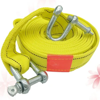 

5m 5 Ton Car Trailer Rope Practical Outdoor Emergency Kit Polyester Double Layers Thicken Tow Rope (Yellow)