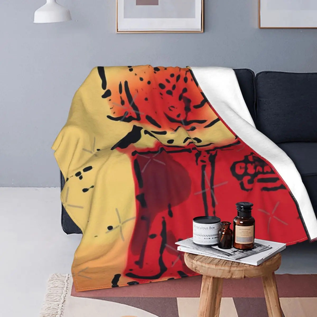 Красное одеяло с капюшоном покрывало для кровати искусственное аниме плед