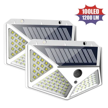 

Outdoor 100 LED Solar Power Wall Light Motion Sensor Waterproof Lamp 1PC/2PCS/4PCS dropshipping