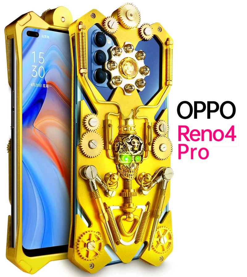 Роскошный чехол для Oppo Reno4 Pro сверхпрочный армированный цельнометаллический