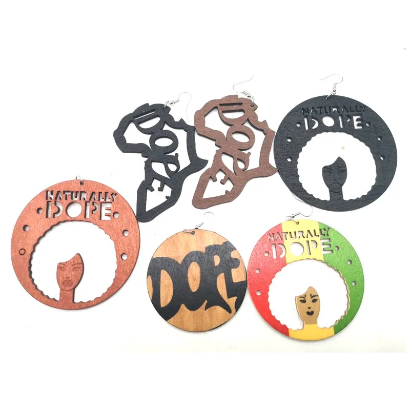 

Free Shipping! Mixed Dope Wood Earring