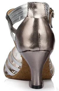 6304silver6cm405 Распродажа; женские сатиновый бальный туфли; современные туфли для латинских танцев на высоком каблуке - Цвет: 6304silver6cm405