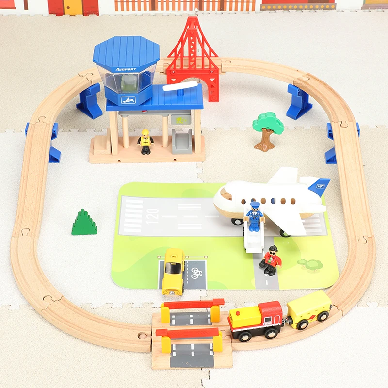 Деревянный Железнодорожный Кран поезд автомобильный разъем железнодорожные аксессуары оригинальная игрушка детский день рождения Fit BIRO игрушки поезда для детей