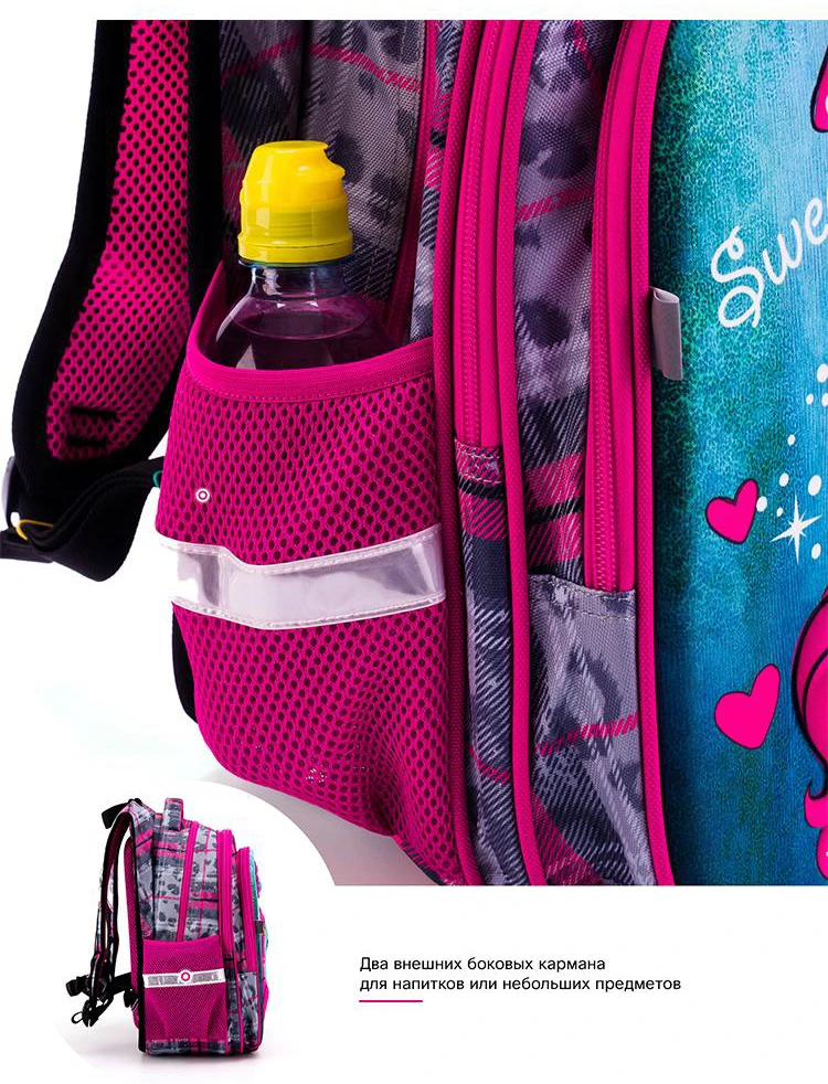 3D Cartoon Sparkling Unicorn School Bag For Girls