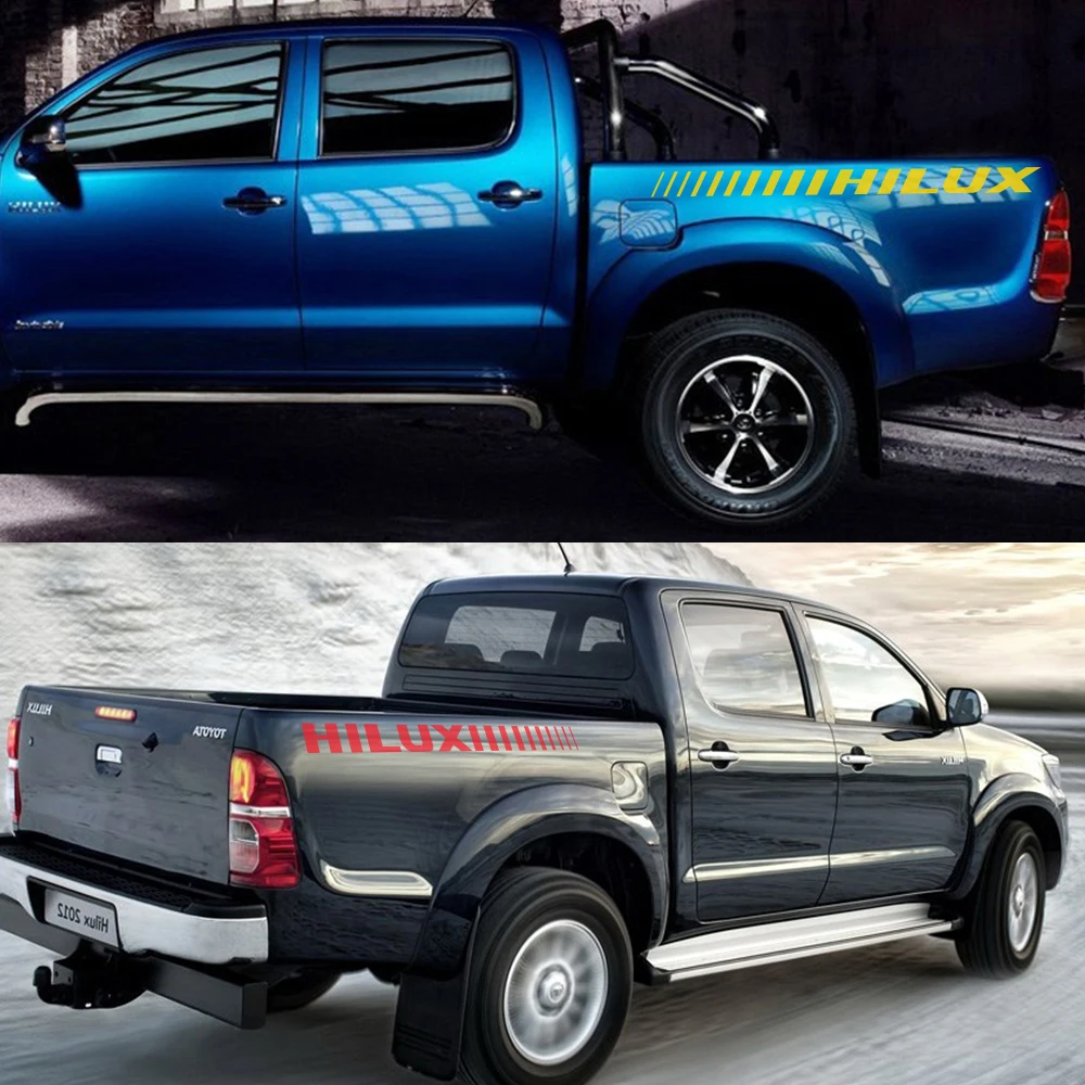 2 шт. автомобильные боковые полосы наклейки для Toyota Hilux Revo Vigo ремни багажника