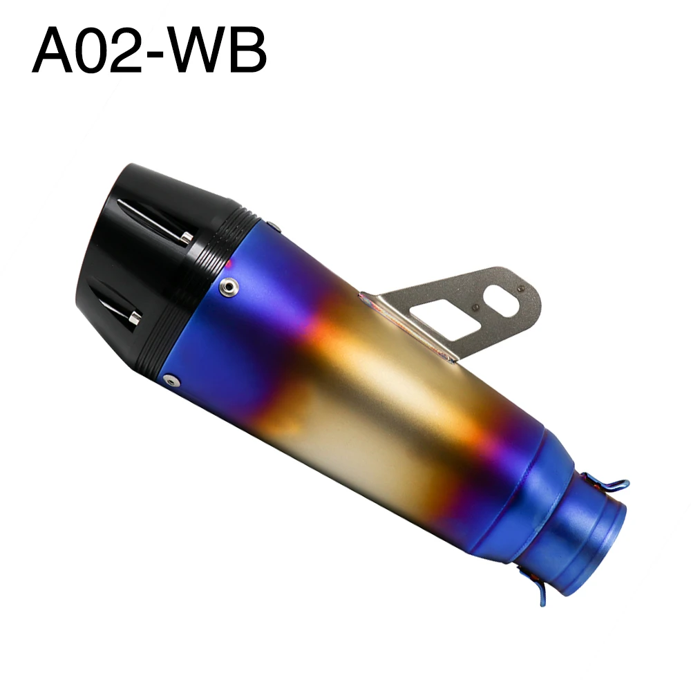 A-02WB Scl moto s-moto rcycle выхлопная труба глушитель труба Escape moto slip on для Benelli TRK 502 для Honda MSX125 CB650F для Suzuki gsr600 - Цвет: A-02WB