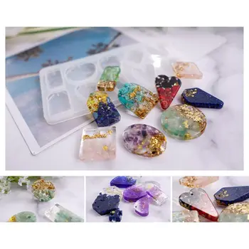 

Crystal Pendant DIY Epoxy Mold Transparent Cluster Shape Jewelry Silicone Mould