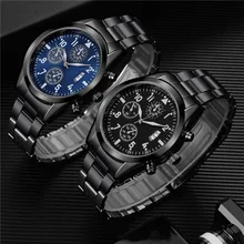 New Famous Mens Luxury Watches Men Date Calendar Luminous Quartz Watch Men Stainless Steel Military Watches Relogio Masculino