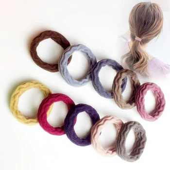

10pcs/lot High Quality Solid Color Elastic Hair Bands Seamless Fabric Simple Hairbands Girl Headwear Women Hair Accessories Gift