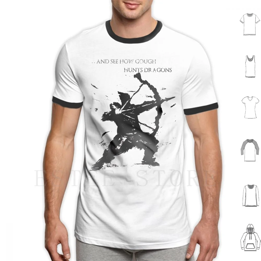 Hawkeye Gough T Shirt Cotton Men Diy Print Dark Souls Videogioco Game Bow Giant Blind Wood Carve Arrow Dragon Gough Feather