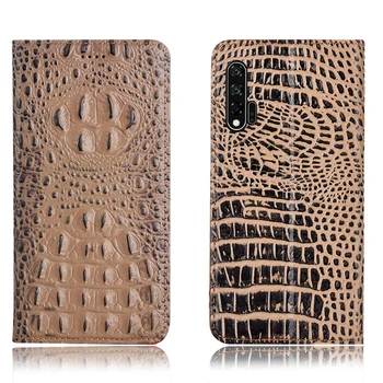 

Business style crocodile back pattern natural leather phone case for Huawei Nova 6/Nova 6 Pro/Nova 6 SE flip card cover capa