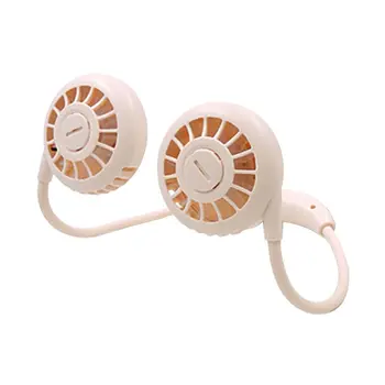 

Hands-free Neck Band Dual Fan Portable USB Rechargeable Mini Small Fan Aromatherapy Colorful Lights Outdoor Travel Fan