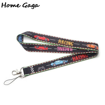 

20pcs/lot Homegaga Racing Car Cartoon Lanyards for Keys USB MP3 Camera Whistle ID Badge Holders Hang Rope Phone Neck Strap D2786
