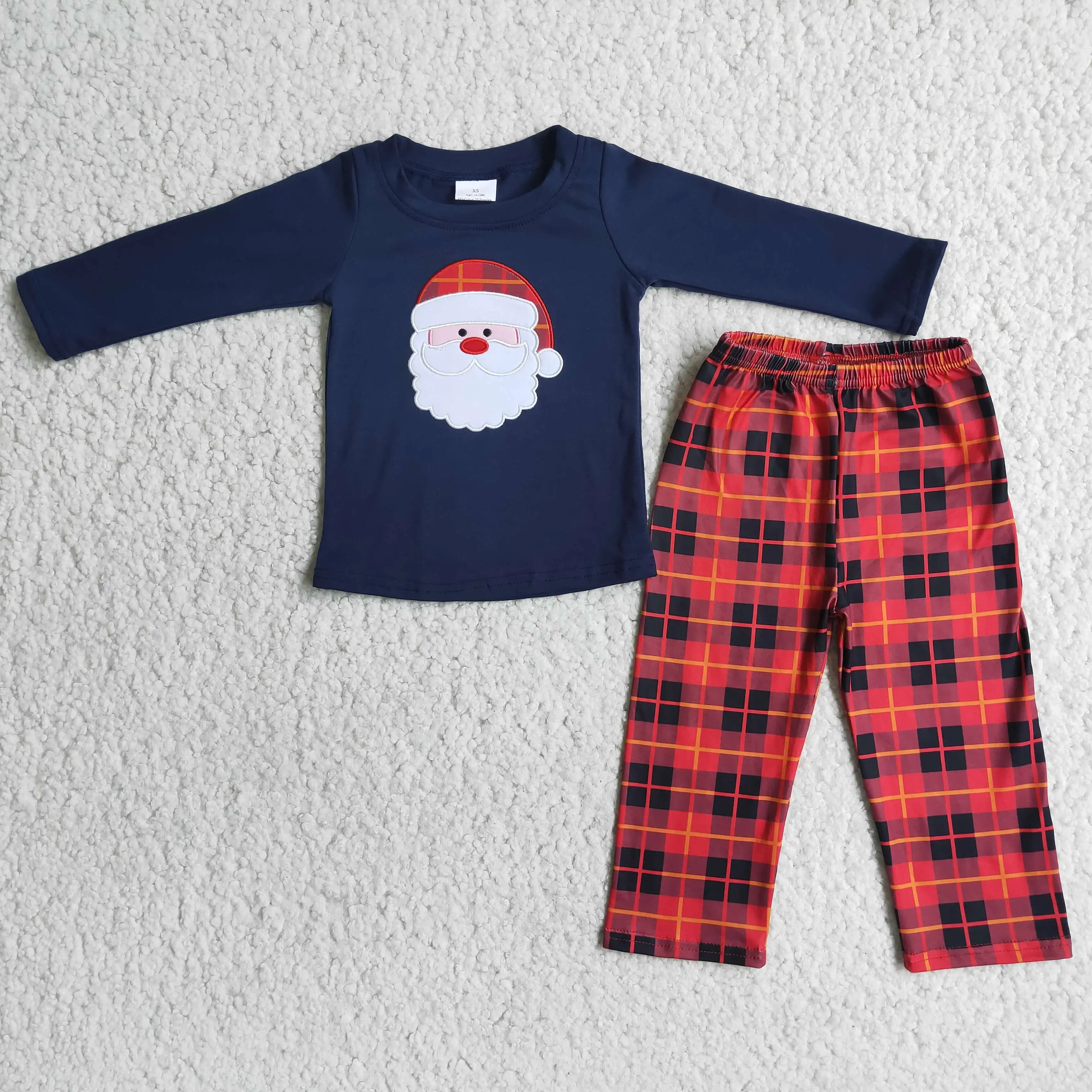 Conjuntos de ropa de Navidad de Boutique para niños, traje a juego con  bordado de Papá Noel, 2021|set de ropa| - AliExpress
