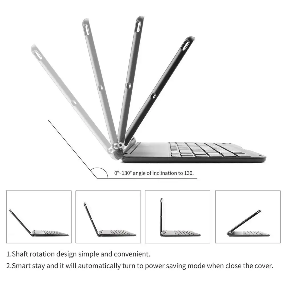 Ultra thin Keyboard Case Bluetooth Keyboard Backlit Hard Shell Black Aluminum Alloy Keyboard Protective Cover for 5