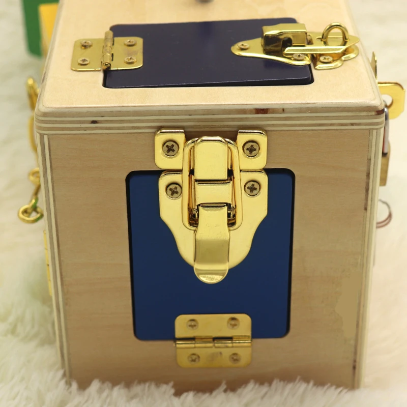  Montessori material teaching tools kindergarten daily learning unlock toys wooden lock box teaching - 4000412248043