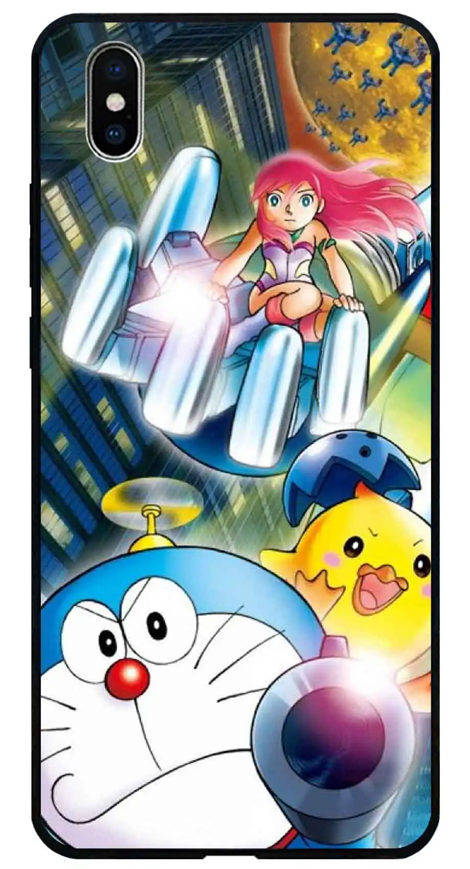 P0229B Роскошный стеклянный чехол Doraemon для samsung galaxy s9plus s7 edge s8 s9 plus s10 lite note 8 note9 мультяшный чехол с защитой от падения - Цвет: P0229B