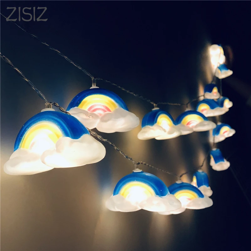 ZISIZ 1.6M 3M 10Leds 20Leds Cloud Shape Warmth String Lamp AA Battery Operated for Garden Christmas Hoilday Tree Home Decoration