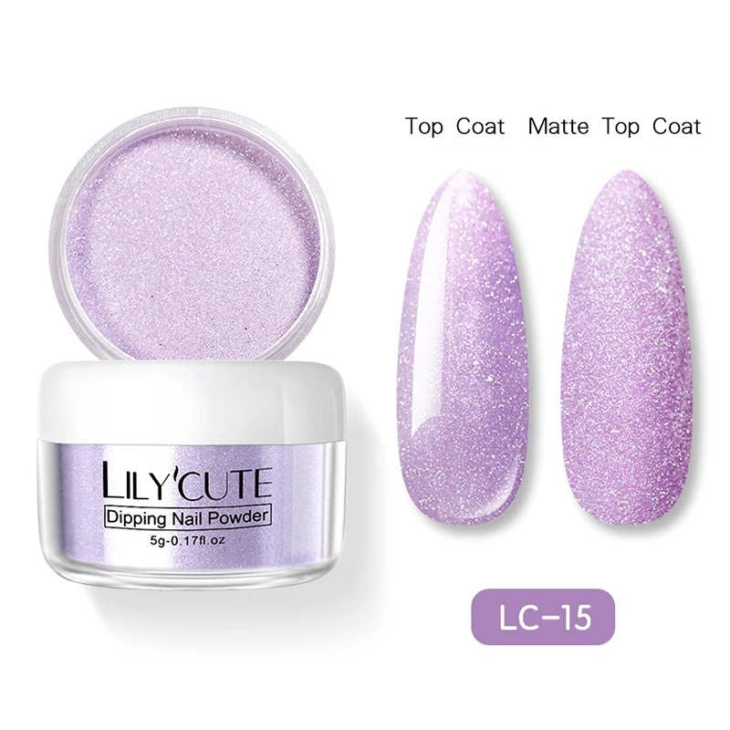 LC-15 LILYCUTE матовая одноцветная голографическая окунающая пудра для ногтей цветной яркий блеск для ногтей пигментная пыль маникюр Дизайн ногтей украшение - Цвет: LC-15