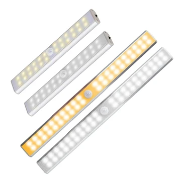 

24LED/40LED White/Warm White Light Color USB Rechargeable Infrared Sensor Night Lamp with Magnetic Sheet for Cabinet Wardrobe