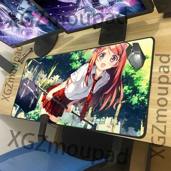 

XGZ Anime Cute Girl Large Gaming Mouse Pad Black Lock Edge Custom Office Computer Desk Mat Speed Rubber Non-slip 900x400/600x300