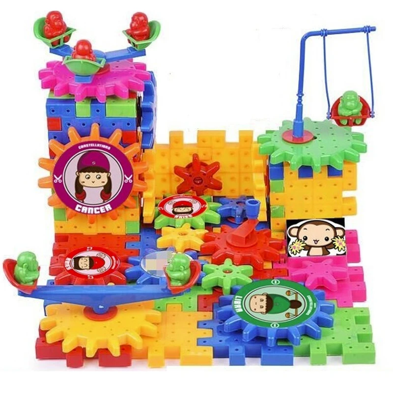 

Children's electric variable building assembled electronic gear splicing jigsaw puzzle plastic toys