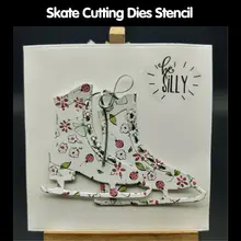 Рождественские Вырубные формы ледяной скейт шейкер карты изготовления трафареты сделай сам для скрапбукинга тема приглашения HG14059